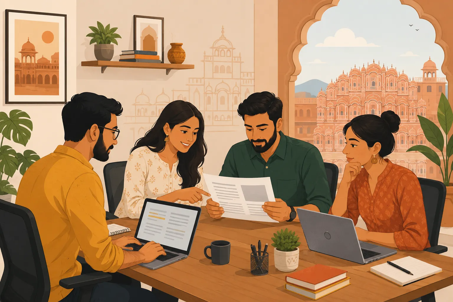 Content writing company in Jaipur reviewing an article